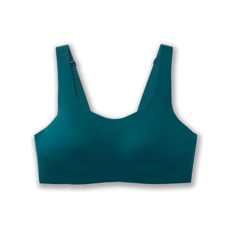 Brooks Womens Dare Scoopback Running Bra - Deep Sea Blue/Lime/DarkCyan (394571-RTU)